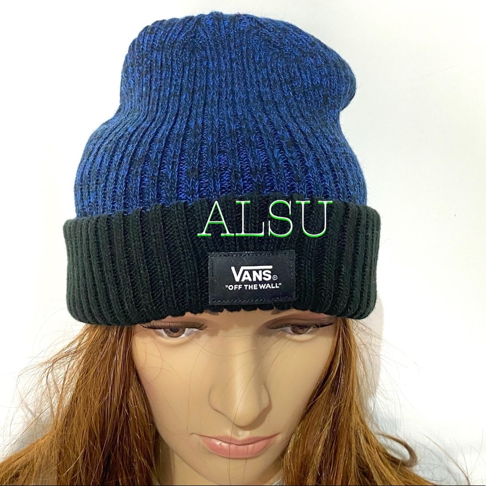 VANS Patterned Cuff Beanie Unisex  Blue Hat - Picture 2 of 7